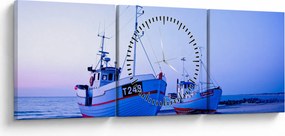 Tablou - Debarcarea în amurg (cu ceas) (90x30 cm)