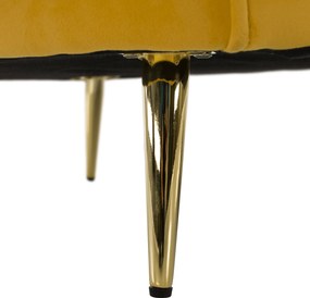 Canapea cu 2 locuri de design, ţesătură Velvet galbenă/gold crom auriu, EZIO TYP 2