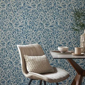 Tapet Purity, Prussian Blue Luxury Patterned, 1838 Wallcoverings, 5.3mp / rola