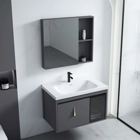 Set mobilier de baie cu lavoar Paris 60cm Grey