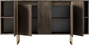 Consola, Hanah Home, Luxe, 160x35x80 cm, Nuc / Aur