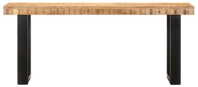 286460 vidaXL Bancă, 110 cm, lemn masiv de mango nefinisat și oțel