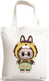 Sacosa de Panza pentru Cumparaturi, Geanta Tote, model Labubu 20 38 x 34.5 cm, Alba, BEKZ®