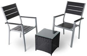 Set balcon gradina Renio - 2 locuri, negru/gri
