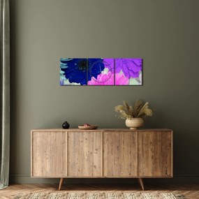 Tablou cu flori colorate (cu ceas) (90x30 cm)