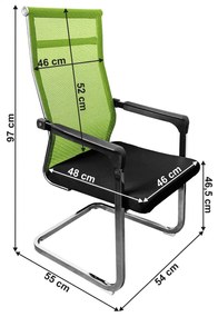 Scaun conferinta, verde negru, RIMALA NEW