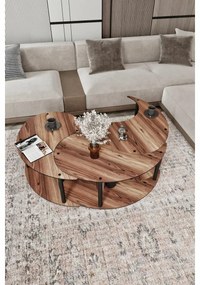 Set de măsuțe de cafea Yin Yang Walnut, 3buc.