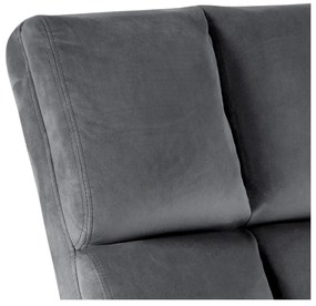 Fotoliu gri cu tapițerie din catifea Alba – Actona