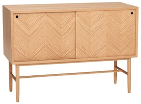 Comodă din lemn de stejar Hübsch Herringbone, înălțime 70 cm, natural