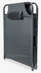 Șezlong pliabil de drumeții cu saltea, gri