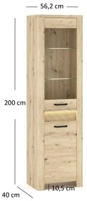 Vitrină Mindi (Stejar artisan). 1053050
