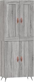 vidaXL Dulap înalt, gri sonoma, 69,5x34x180 cm, lemn compozit