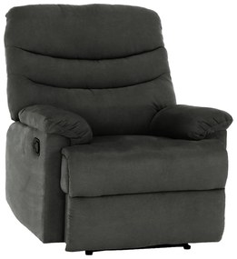 Fotoliu recliner LAMBERT, gri/negru, stofa catifelata/metal, 86x99/162