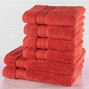 Set prosoape frotir MEXICO teracotă, 6 buc