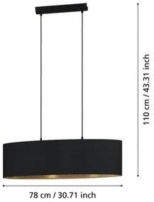 Lustră pe cablu ZARAGOZA 2xE27/40W/230V Eglo 900147