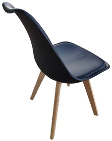 Scaune de sufragerie 4buc negre, stil scandinav Basic