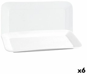Platou pentru servire quid basic dreptunghiular ceramică alb (35,8 x 21 cm) (6 unități)