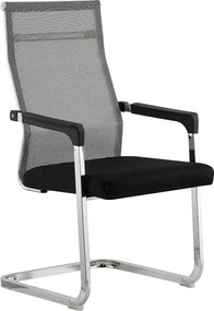 Scaun RIMALA NEW, gri/negru, plasa/metal, 56.5x64x101 cm