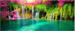 Tablou - Cascada, Lacurile Plitvice, Croația (120x50 cm)