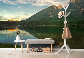 Fototapet lacul lângă munți