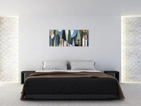 Tablou - Abstracție geometrică naturală II. (120x50 cm)