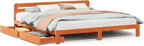 vidaXL Cadru de pat fără saltea, maro ceruit 200x200 cm lemn masiv pin