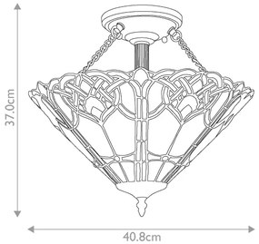 Quoizel QZ-CAMBRIDGE-SF - Plafonieră Tiffany CAMBRIDGE 2xE27/100W/230V