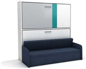 Set pat rabatabil orizontal suprapus cu canapea de 2 locuri - SMART BUNK SOFA SET(90X190)
