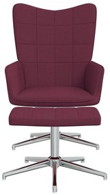 328006 vidaXL Scaun de relaxare cu taburet, violet, textil