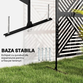 Outsunny Separator Divizor de Exterior și Spalier pentru Plante 122x45x198cm Negru | Aosom Romania