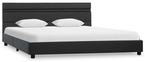 284802 vidaXL Cadru de pat cu LED, gri, 160 x 200 cm, piele artificială