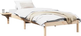 vidaXL Cadru de pat natural 75 x 190 cm Lemn de pin masiv
