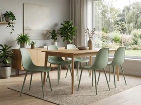 Set de 4 scaune din plastic OSAKA, verde deschis