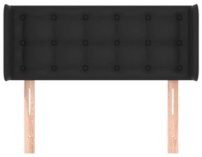 Tablie de pat cu aripioare negru 83x16x78 88 cm piele ecologica 1, Negru, 83 x 16 x 78 88 cm