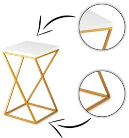 Suport pentru flori LOFT 40x24 cm auriu/alb