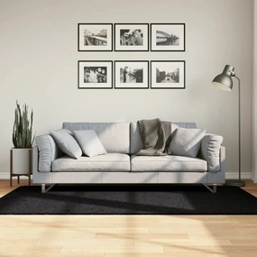 vidaXL Covor pufos &quot;PAMPLONA&quot; cu fire înalte, negru modern, 100x200 cm