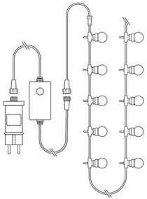Nedis WIFILP03C10 - Șir LED RGB decorativ 10xLED 12m IP65 Wi-Fi Tuya