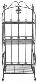 Etajera de gradina, din metal, aspect vintage, Fleurage