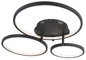 Plafoniera modernă neagră cu LED și dimmer - Rondas