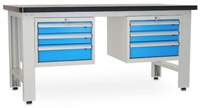 Masa atelier Solid MDF-33, 180 cm, 2 cutii suspendate, negru