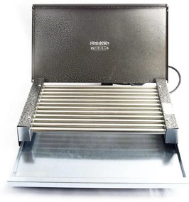 Gratar electric cu capac RUBINO EC 1.6 k, 1600W, 44x29 cm, Tava pentru grasime