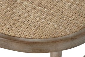 Scaun dining din lemn de cedru cu șezut împletit din rattan, 42×40×89 cm, „Lido"