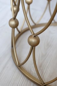 Masuta laterala, aurie, din metal si sticla, H48cm, Antique Brass