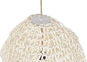 Lustră suspendată din fibre naturale împletite, natur, 80 x 40 cm, „Conches”