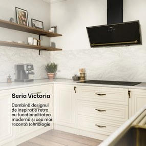 Klarstein Victoria hotă înclinată, 90 cm, debit de aer 336 m³/h.