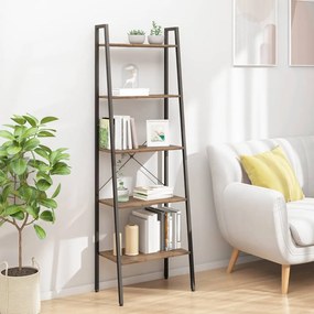 vidaXL Raft vertical cu 5 niveluri, maro închis și negru, 56x35x174 cm