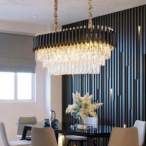 Candelabru Cristal Elit's Esn 800-300, Negru cu Auriu