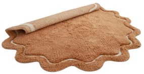 Covor cărămiziu lavabil țesut manual rotund din bumbac ø 110 cm Sweet April Toffee – Nattiot