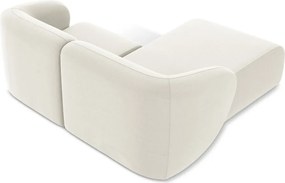 Colțar bej cu tapițerie din catifea (cu colț pe partea stângă/cu șezlong) Lani – Makamii