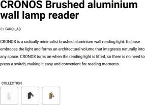 Aplica cu reader LED directionabil stil minimalist CRONOS aluminiu